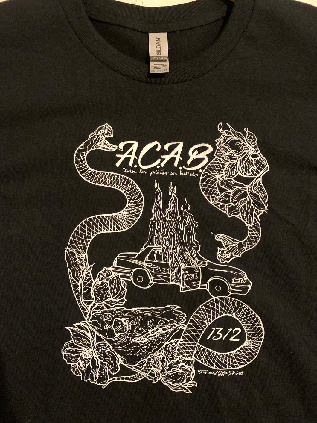 ACAB t-shirts by Tropical Goth Prints
