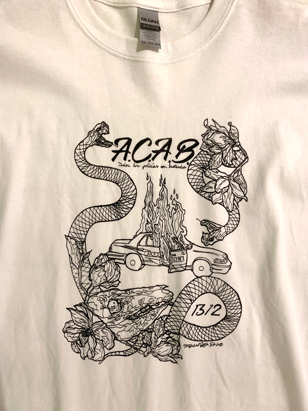 ACAB t-shirts by Tropical Goth Prints