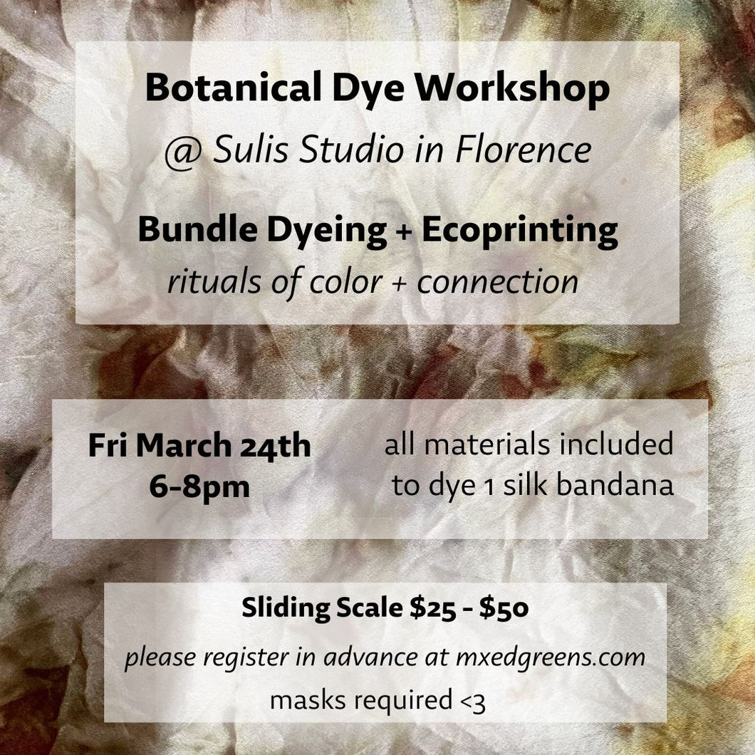 Bundle Dyeing + Ecoprinting Workshop at Sulis Studio